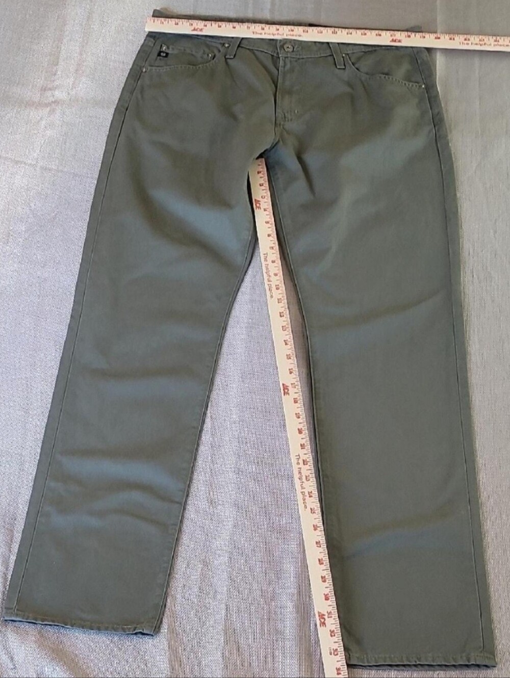 EUC AG Adriano Goldschmied The Graduate Men's 36R Dusty Olive Tailored Leg Pants